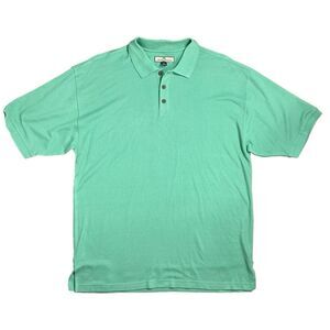 Tommy Bahama Shirt Mens XL Green Silk Blend Polo Textured Resort Vacation Bright